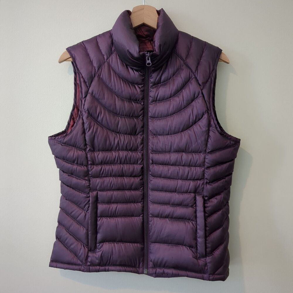 Bernardo Purple and Magenta Goose Down Feather Puffer Vest Size M